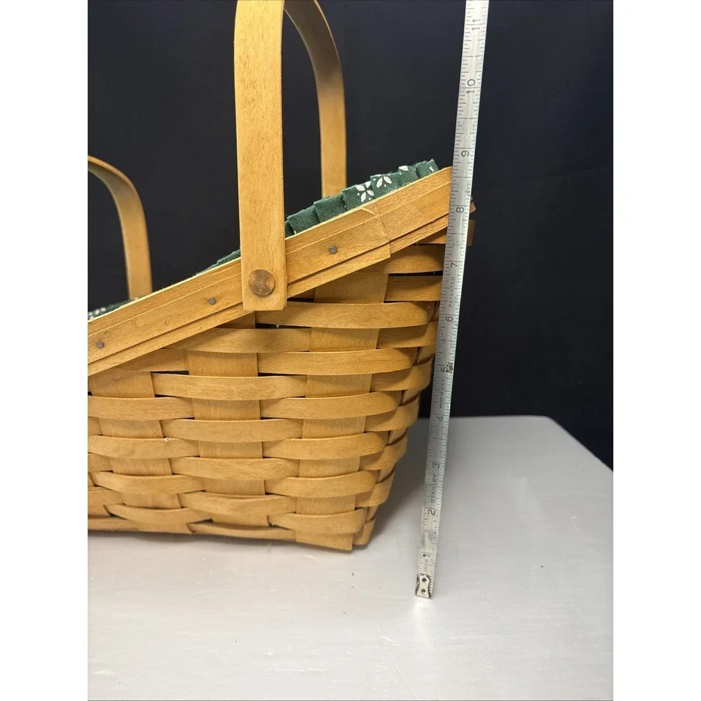 Longaberger Large Slanted Vegetable Basket 1996 with Liner & Protector